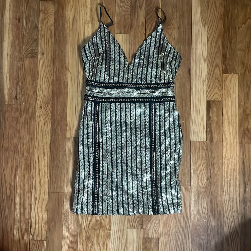 Gold Sequin Fashion Nova Party Dress